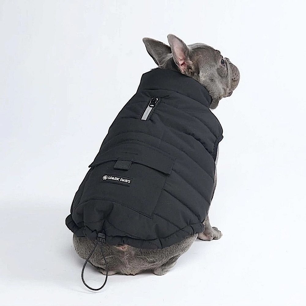 SPARK PAWS WarmShield Water-Resistant Dog Jacket Black Large